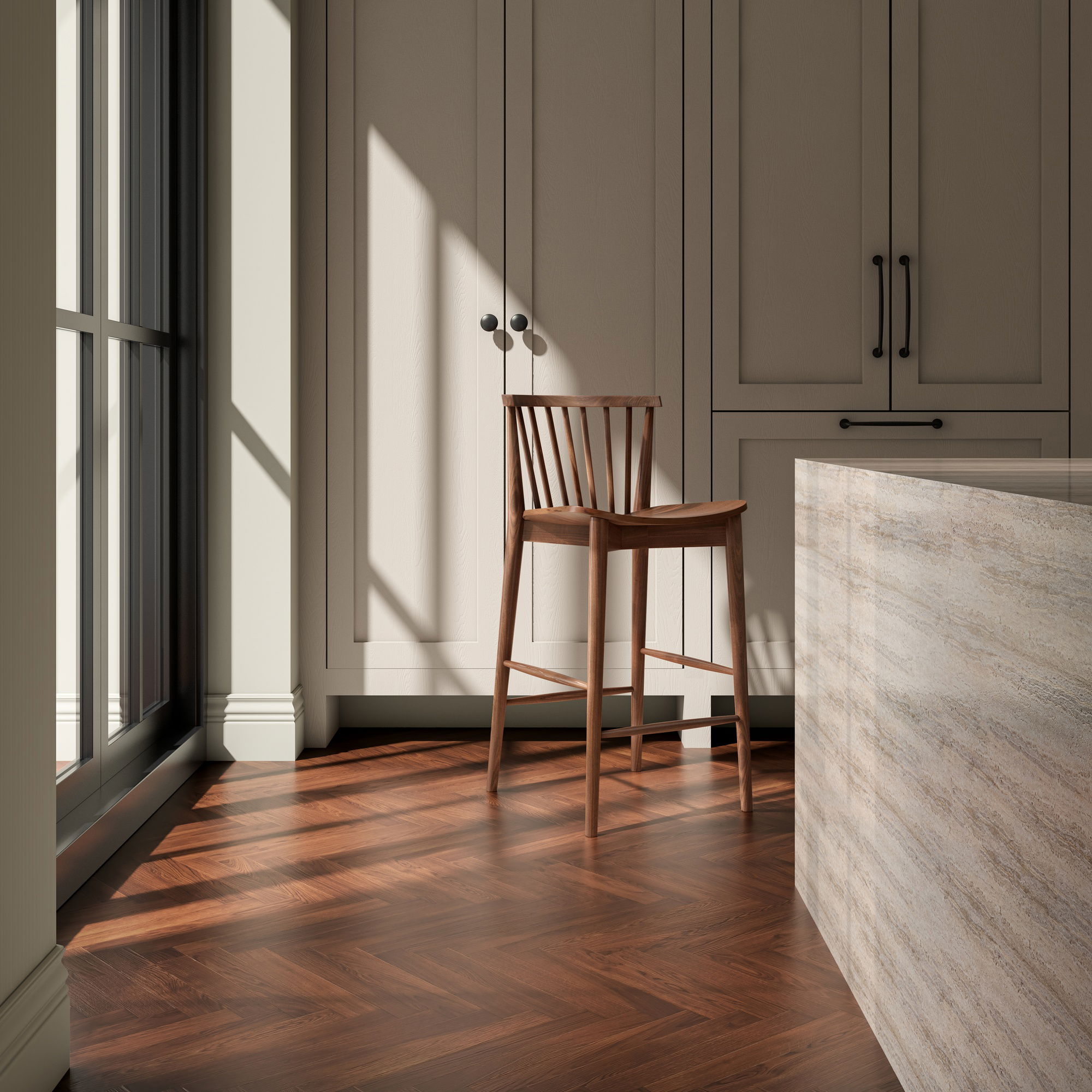 Marley Counter Stool Walnut, Counter & Bar Stool by Moe's Home, 18" width x 37" height x 20" depth View 8