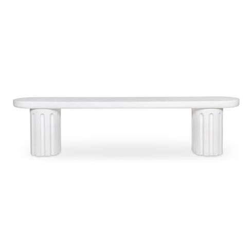 Eris Outdoor Dining Bench White