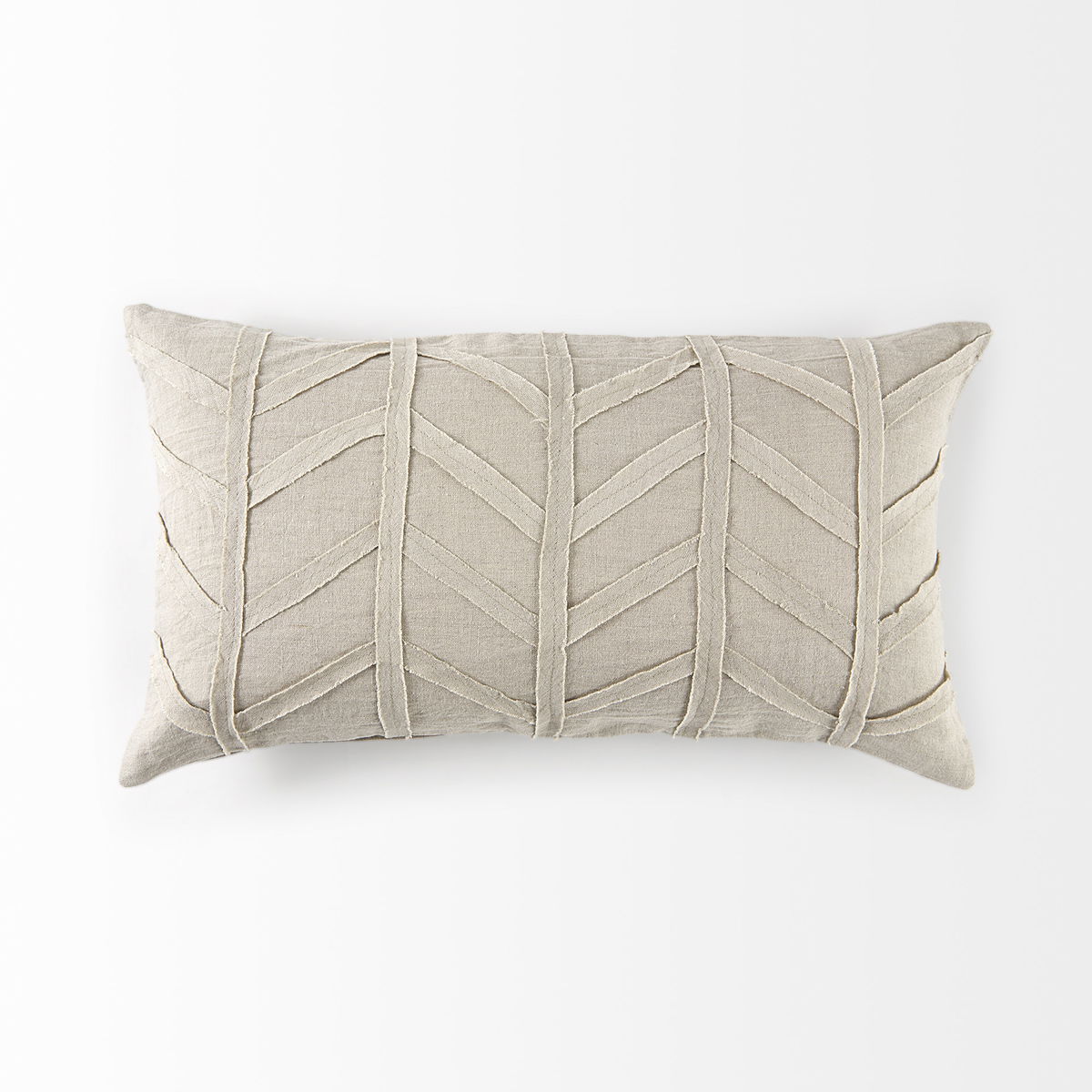 Ivivva 14x26 Beige Fabric Textured Decorative Pillow Cover, by Mercana, 14" length x 26" width x 0.2" height View 9