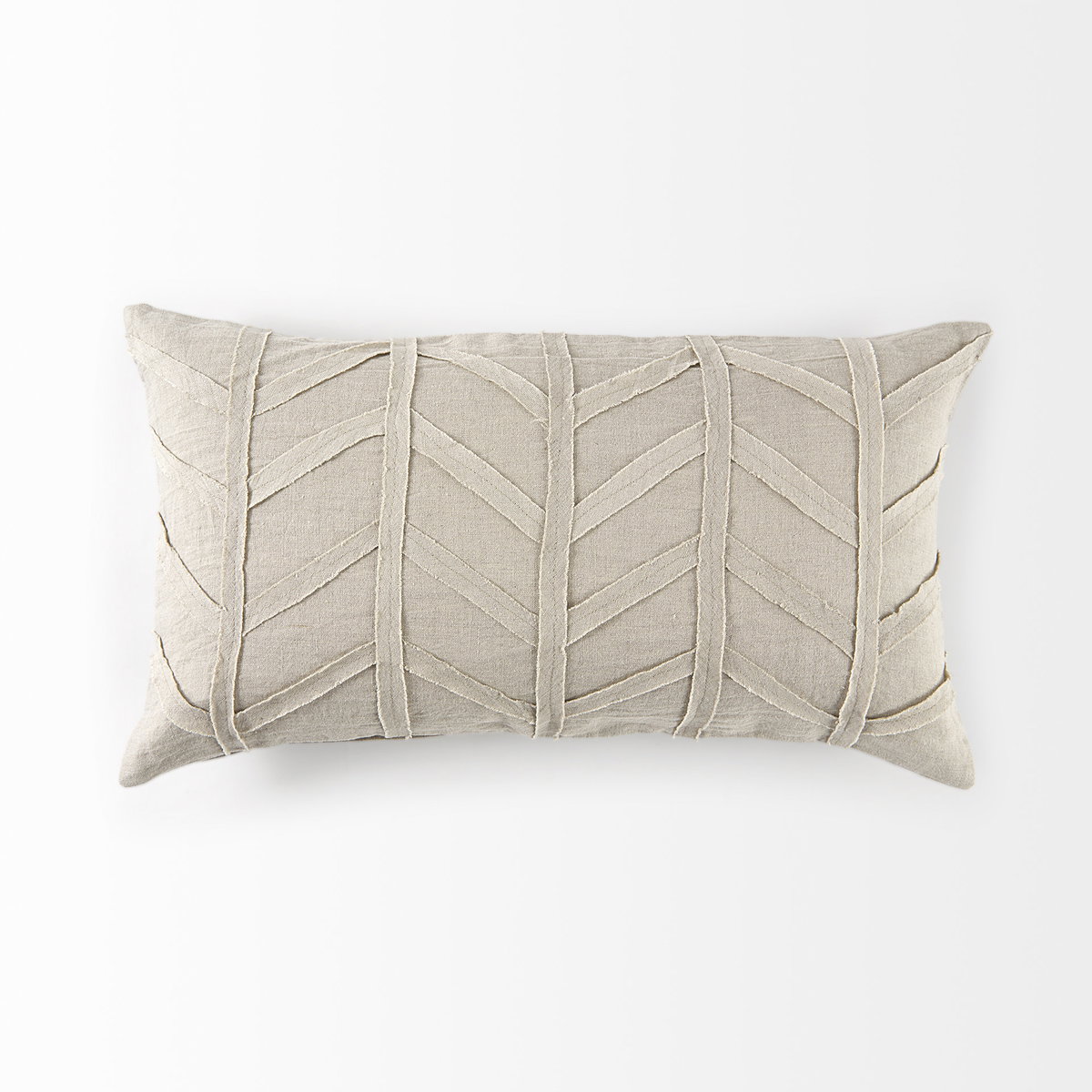 Ivivva 14x26 Beige Fabric Textured Decorative Pillow Cover, by Mercana, 14" length x 26" width x 0.2" height View 9