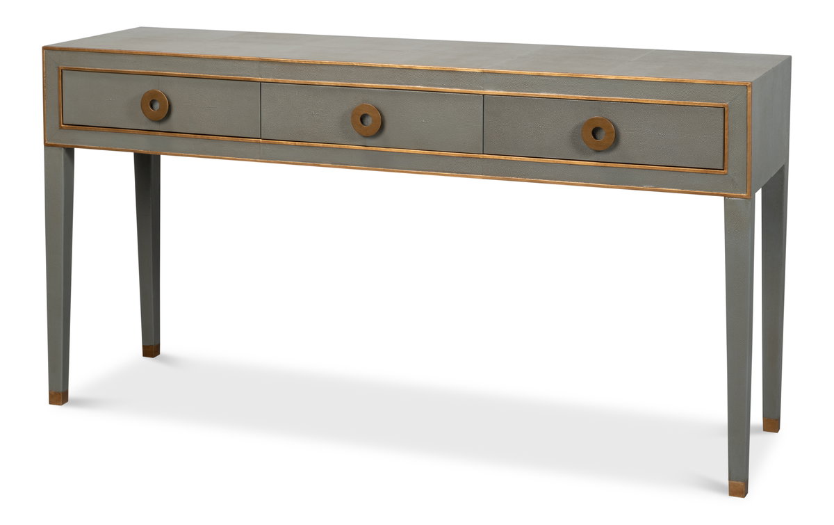 Gabriella Console  Storm Grey, by Sarreid, 1'6" length x 5'4" width x 2'9" height View 1