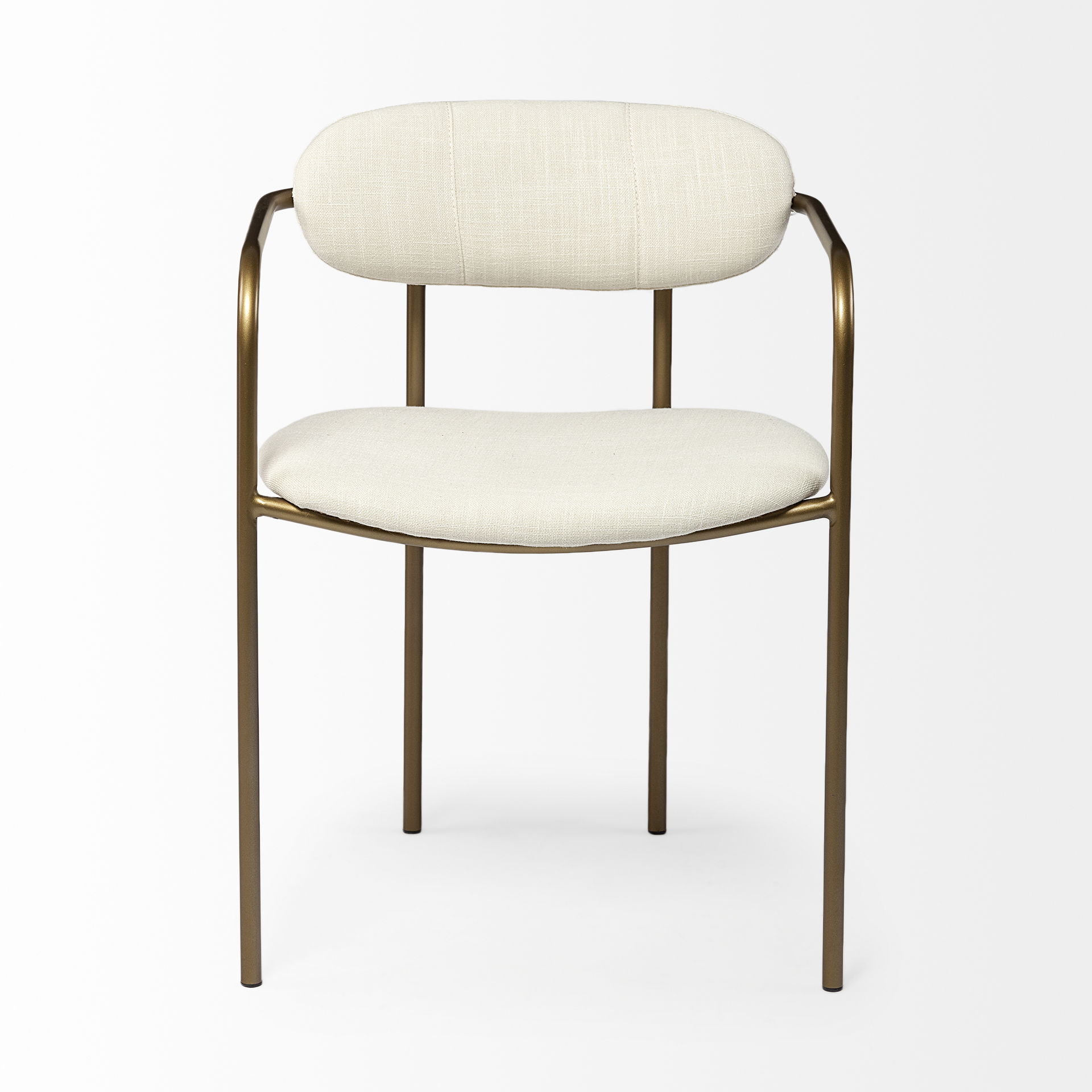 Parker I Cream Fabric Seat Gold Metal Frame Dining Chair large image 