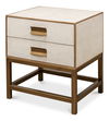 Gideon Shagreen Side Table, Osprey White, Side & End Table by Sarreid, 22" length x 18" width x 24" height thumbnail 1