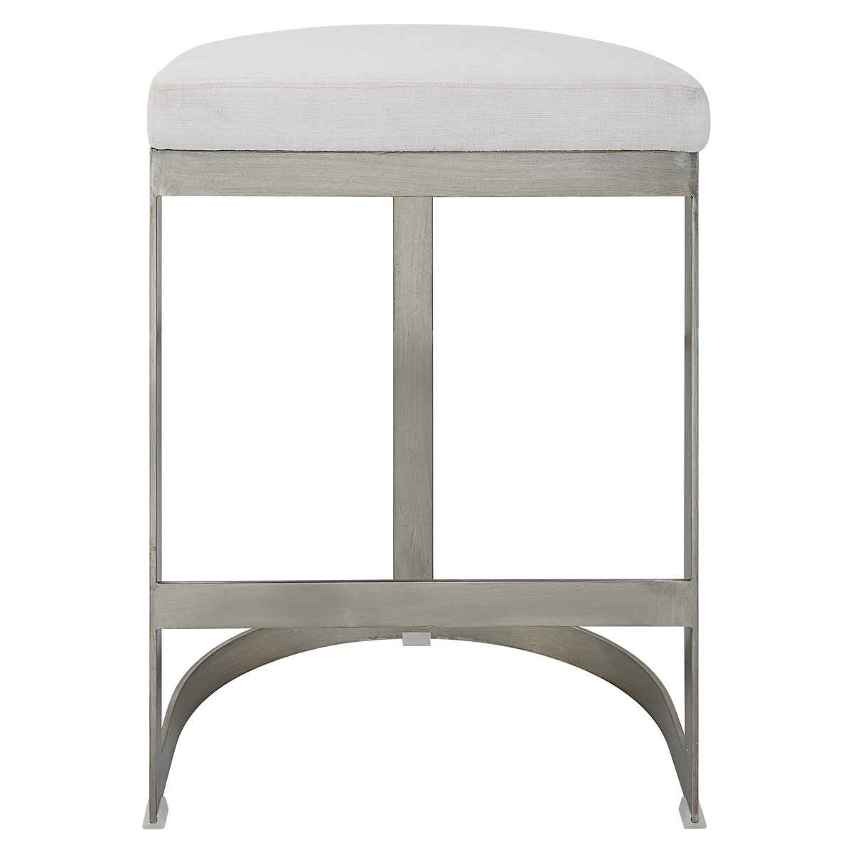 Ivanna Backless Silver Counter Stool, Counter & Bar Stool by Uttermost, 18" width x 26" height x 14.5" depth View 1