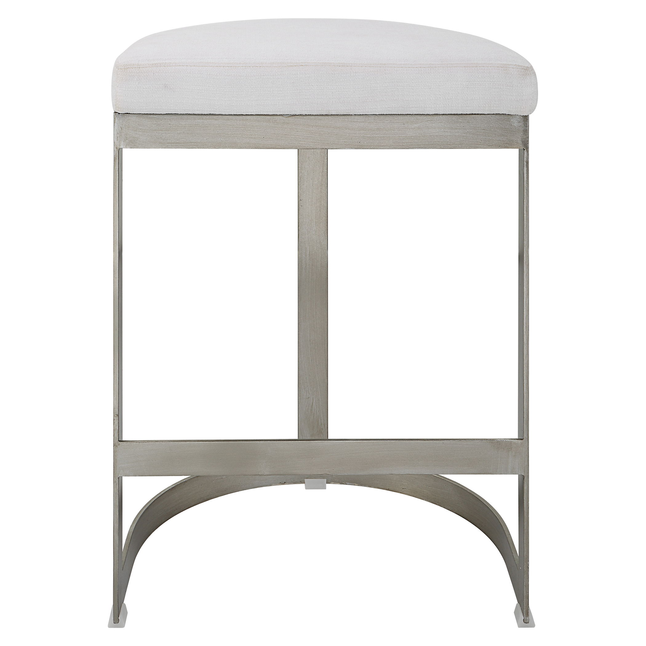 Ivanna Backless Silver Counter Stool, Furniture by Uttermost, 18" width x 26" height x 14.5" depth View 1