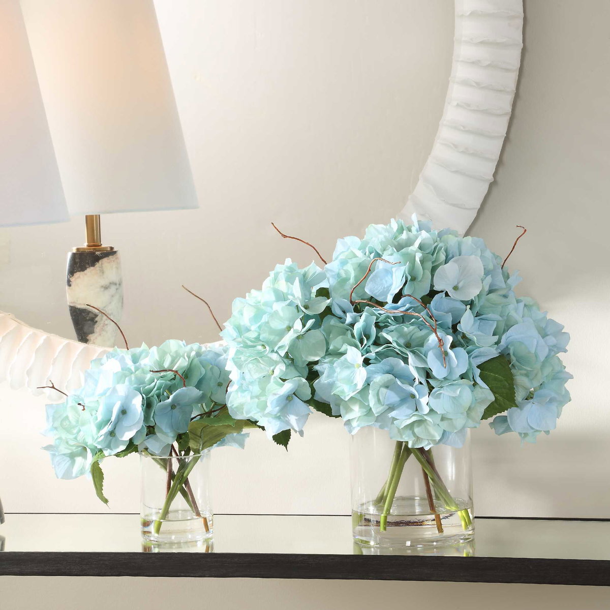 Tranquil Blooms In Glass Vases Set/2, by Uttermost, 13.75" width x 13" height x 13.75" depth View 2