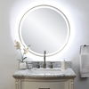 Crofton Lighted Brass Round Mirror thumbnail 3