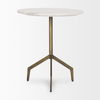 Serre Marble Top 3 Prong Gold Metal Base End Table thumbnail 3