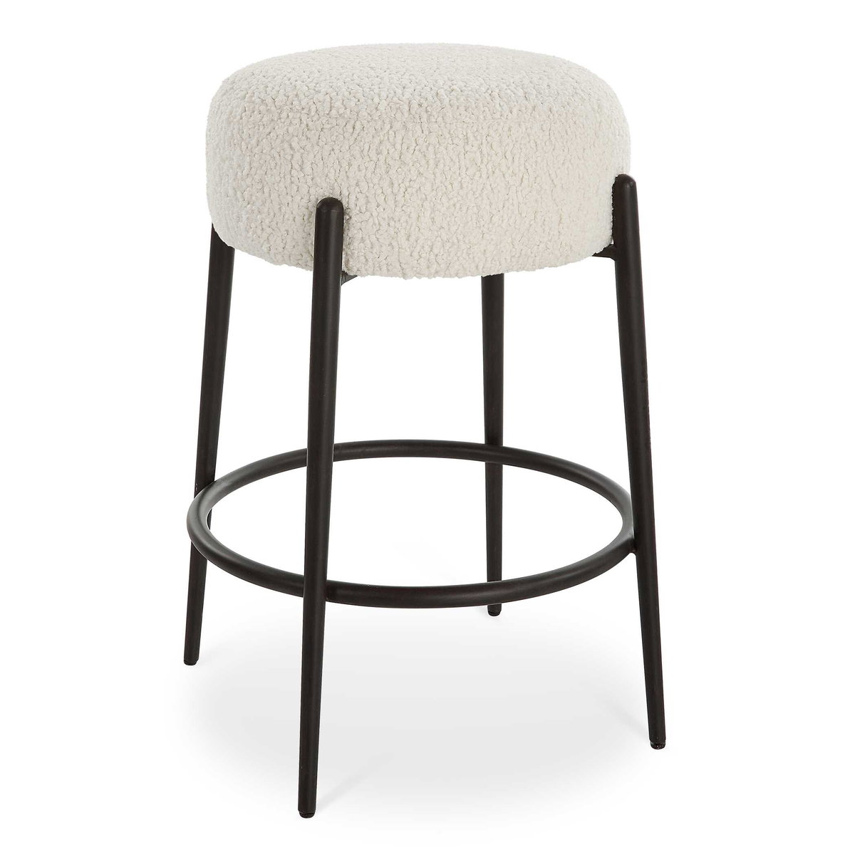 Arles Plush Counter Stool, Furniture by Uttermost, 20.5" width x 26" height x 20.5" depth View 1
