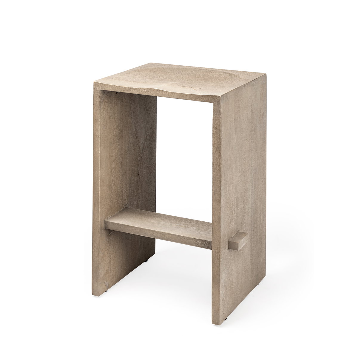 Aida Backless 26in Seat Counter Stool | Light Gray, Counter & Bar Stool by Mercana, 18.5" length x 14" width x 26" height View 1