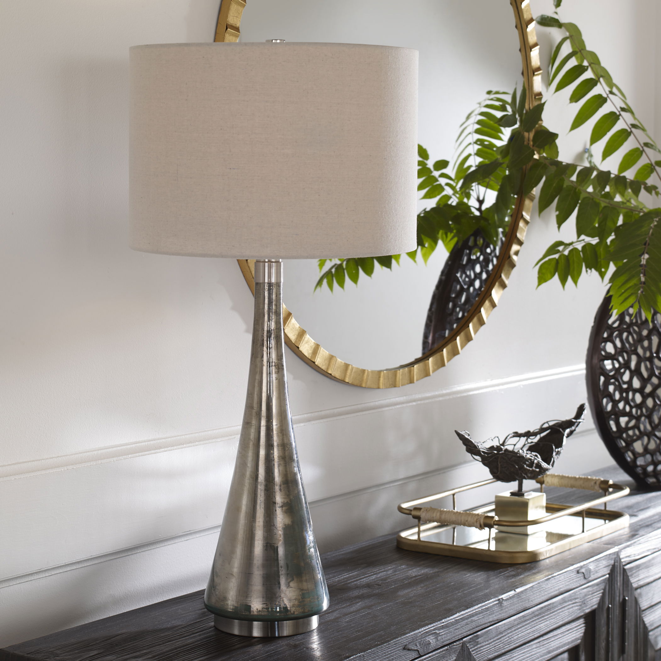Contour Metallic Glass Table Lamp large image 