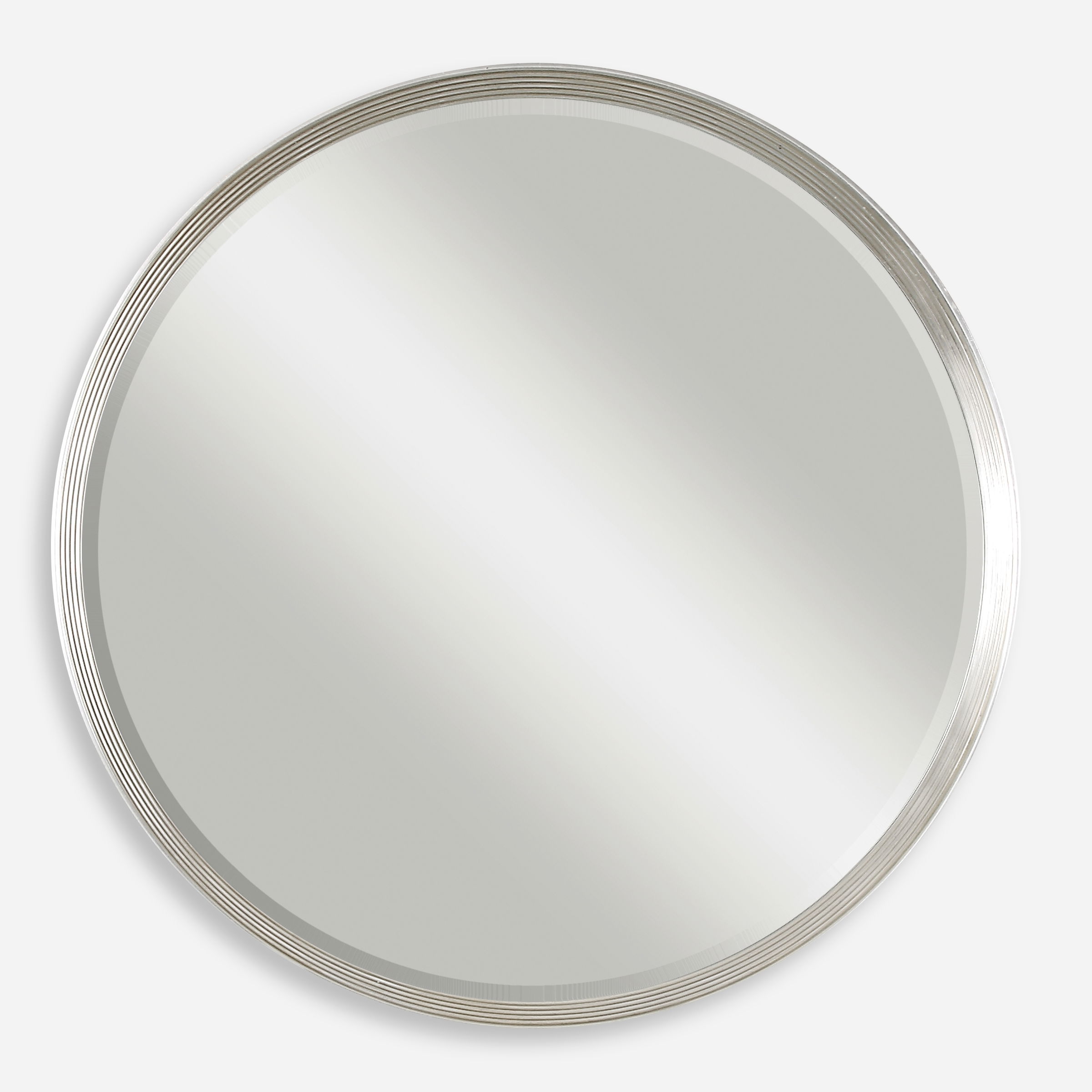 Serenza Round Silver Mirror, by Uttermost, 42" width x 42" height x 2.5" depth View 1