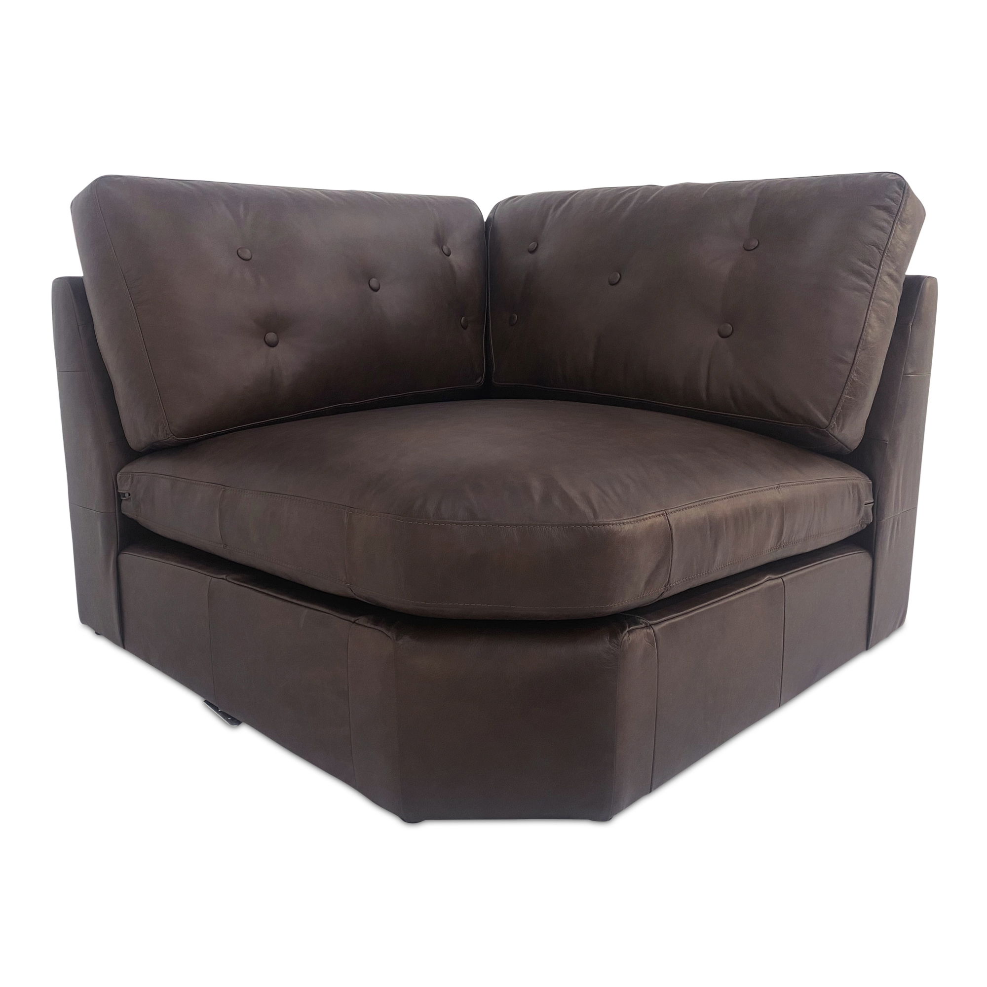 Thurlow Corner Chair Espresso Brown Leather large image 