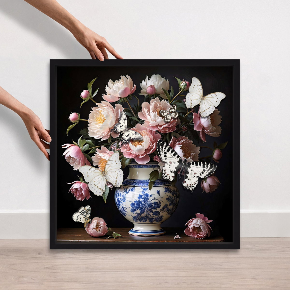 Ode to Peonies - With 3-D Butterflies (No Embellishment), Art by Oliver Gal,  24x24 View 9