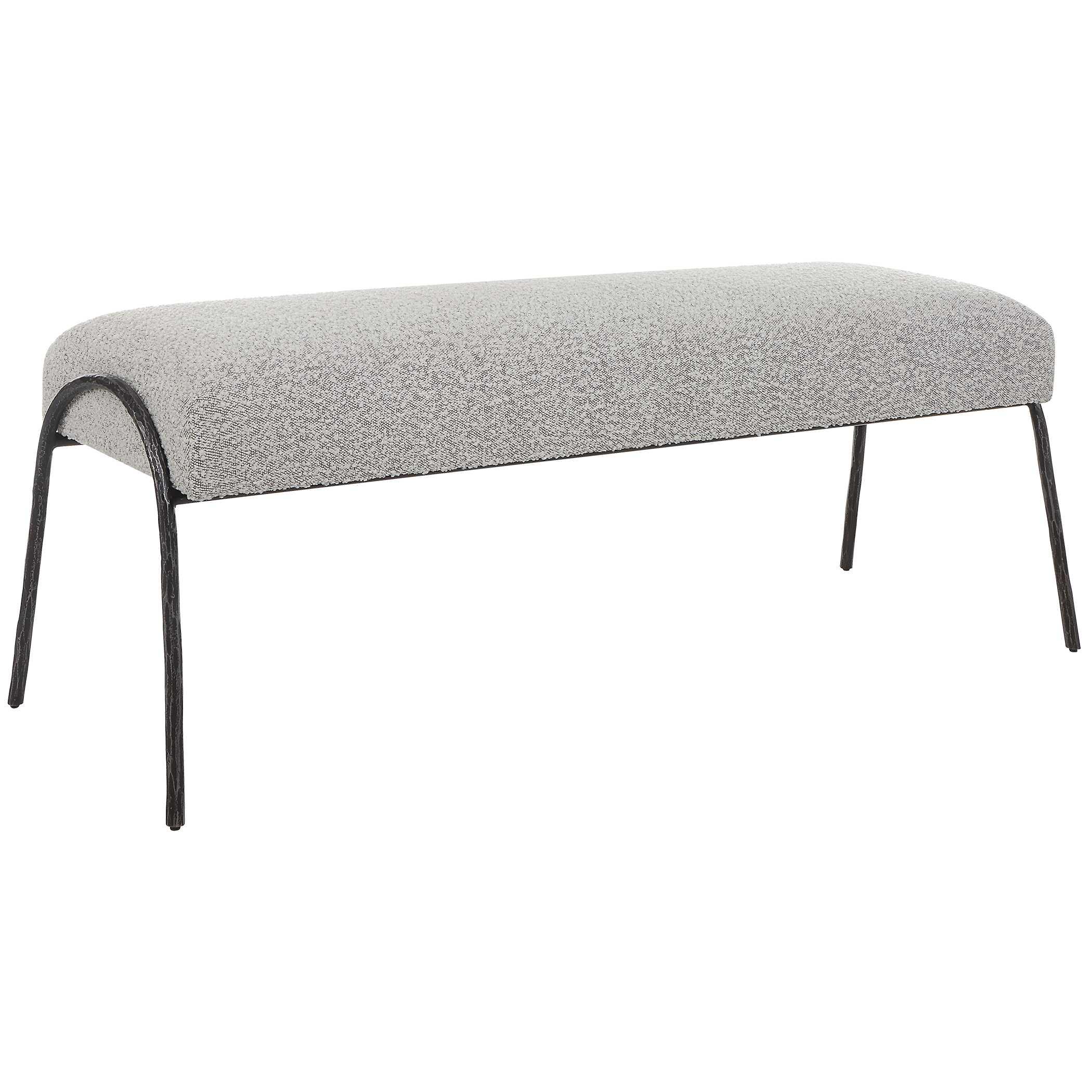 Jacobsen Modern Gray Bench, Furniture by Uttermost, 56" width x 20" height x 19" depth View 5