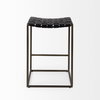 Clarissa Backless 26.25in Seat Counter Stool | Black Leather with Metal, Counter & Bar Stool by Mercana, 18" length x 16" width x 26" height thumbnail 5