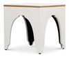 Croco Embossed Leather Stool, Pearl thumbnail 3