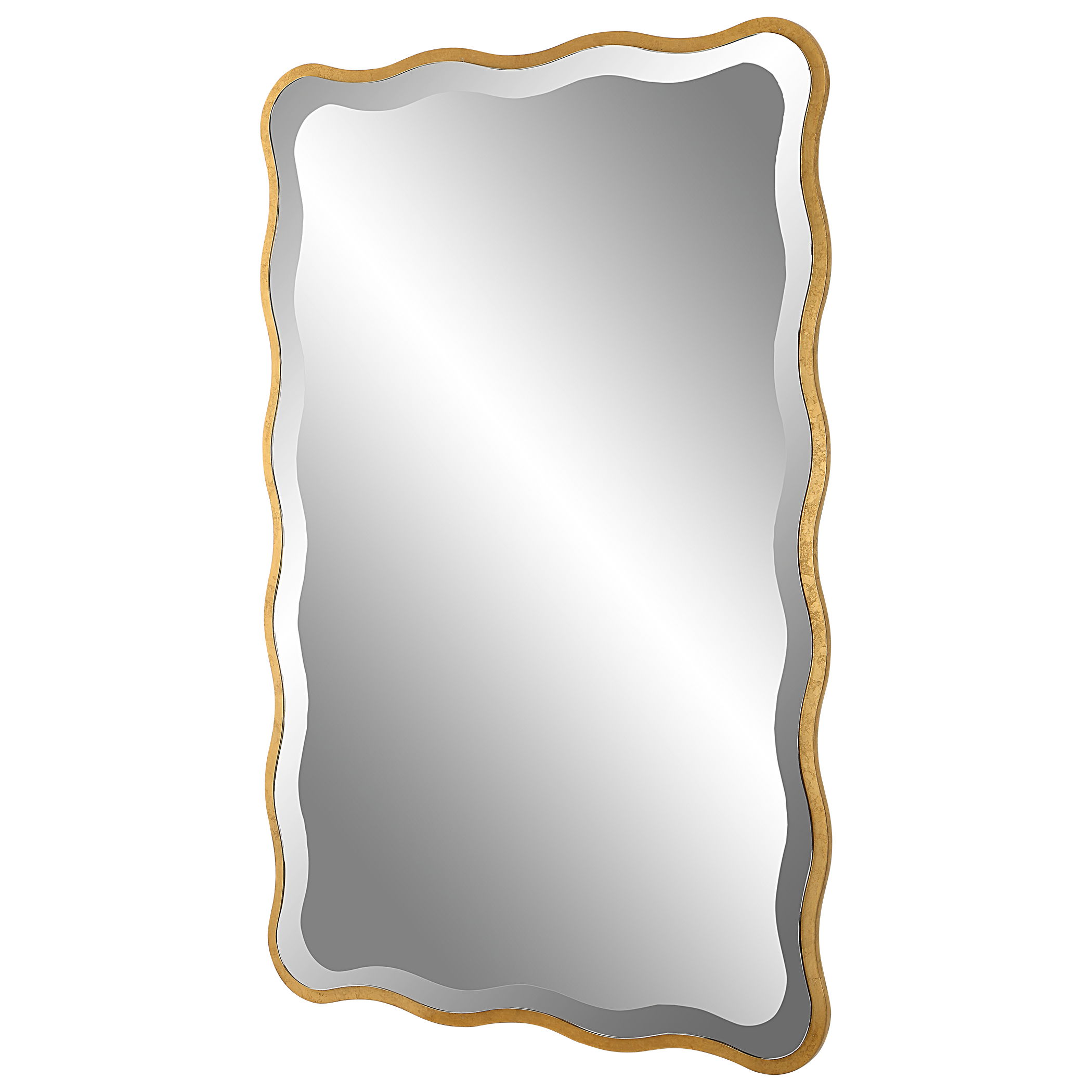 Aneta Gold Scalloped Mirror large image 