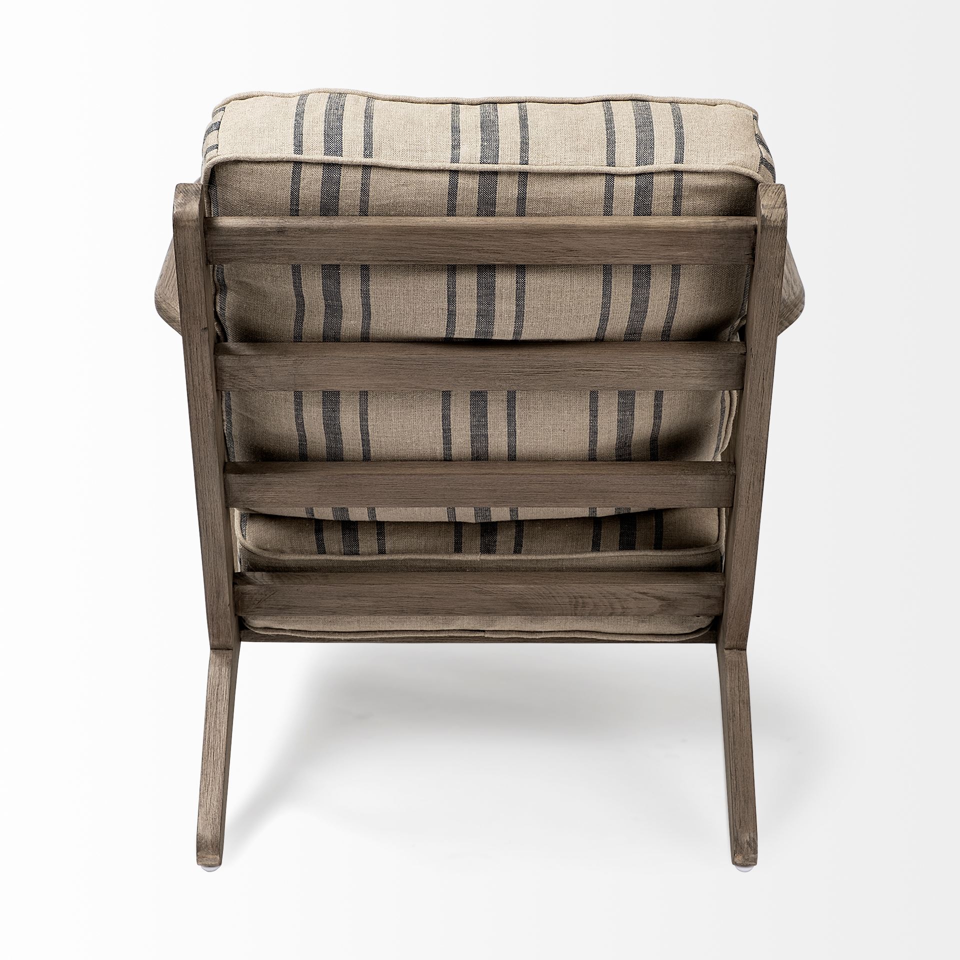 Olympus III Striped Brown Jute Wrapped Wooden Frame Accent Chair, by Mercana, 28" length x 31" width x 32" height View 6