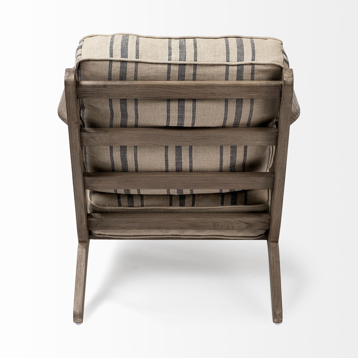 Olympus III Striped Brown Jute Wrapped Wooden Frame Accent Chair, by Mercana, 28" length x 31" width x 32" height View 6