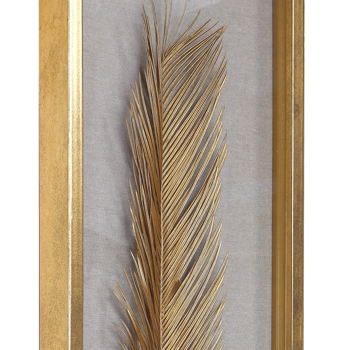 Palma Gold Leaf Shadow Box Set/3, Art by Uttermost, 14" width x 48.25" height x 2.62" depth View 6
