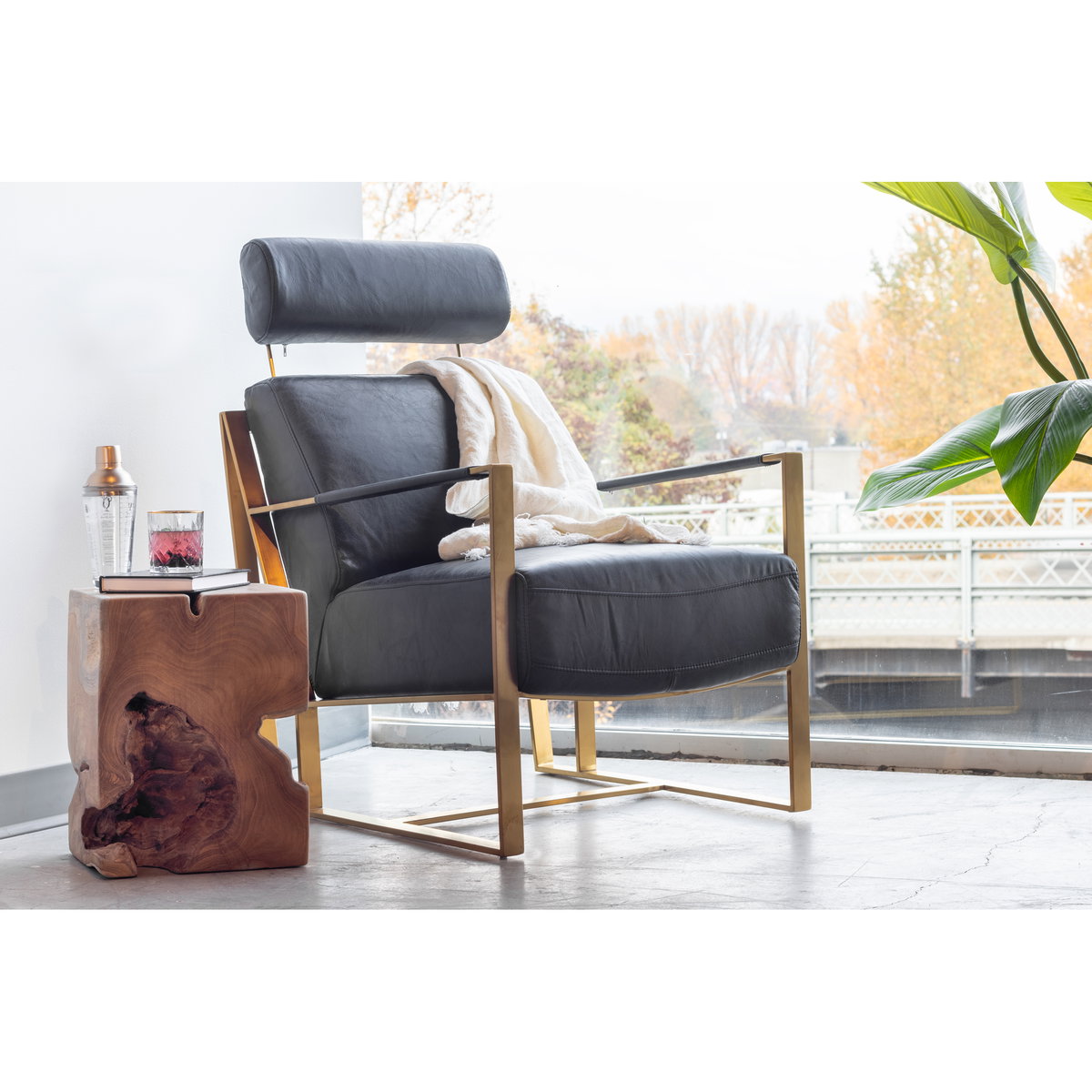 Paradiso Chair Black, Accent Chair by Moe's Home, 24.5" width x 38.5" height x 34.5" depth View 11