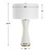Ridgeline Matte White Table Lamp, by Uttermost, 18" width x 29.75" height x 18" depth thumbnail 3
