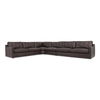 Thurlow 4 Piece Modular Sectional Espresso Brown Leather thumbnail 0