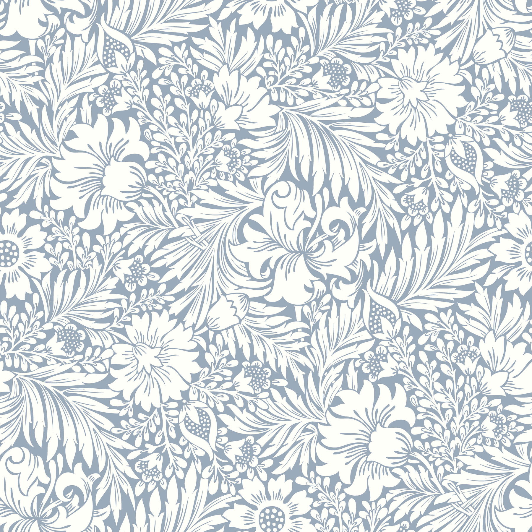 Modern Acanthus Wedgewood Blue Peel & Stick Wallpaper large image 