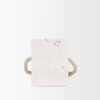 Raena White Marble House Door Stopper, Decorative Object by Mercana, 4" length x 4" width x 4.75" height thumbnail 6