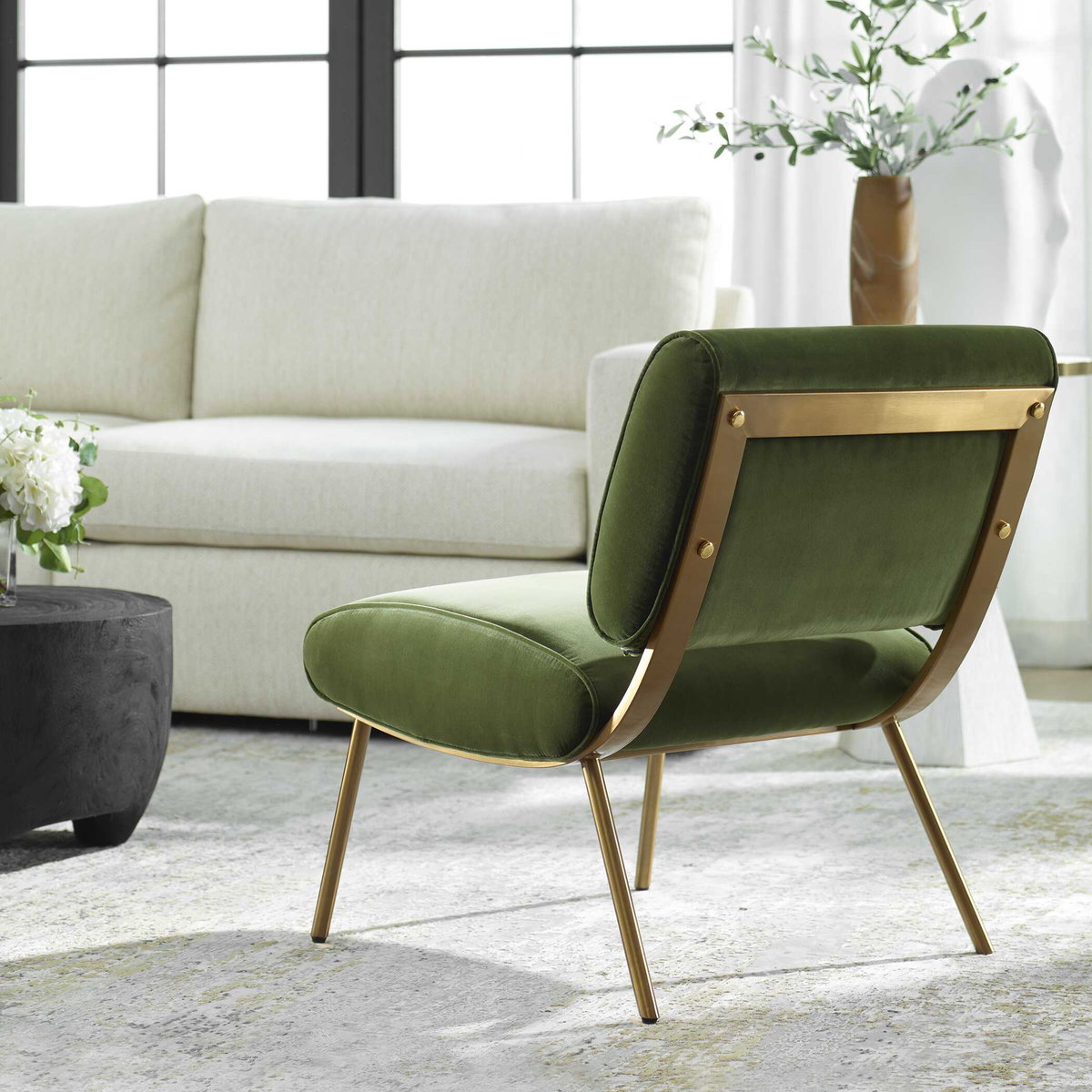 Knoll Mid-Century Accent Chair, by Uttermost, 23.5" width x 29.5" height x 28.2" depth View 4