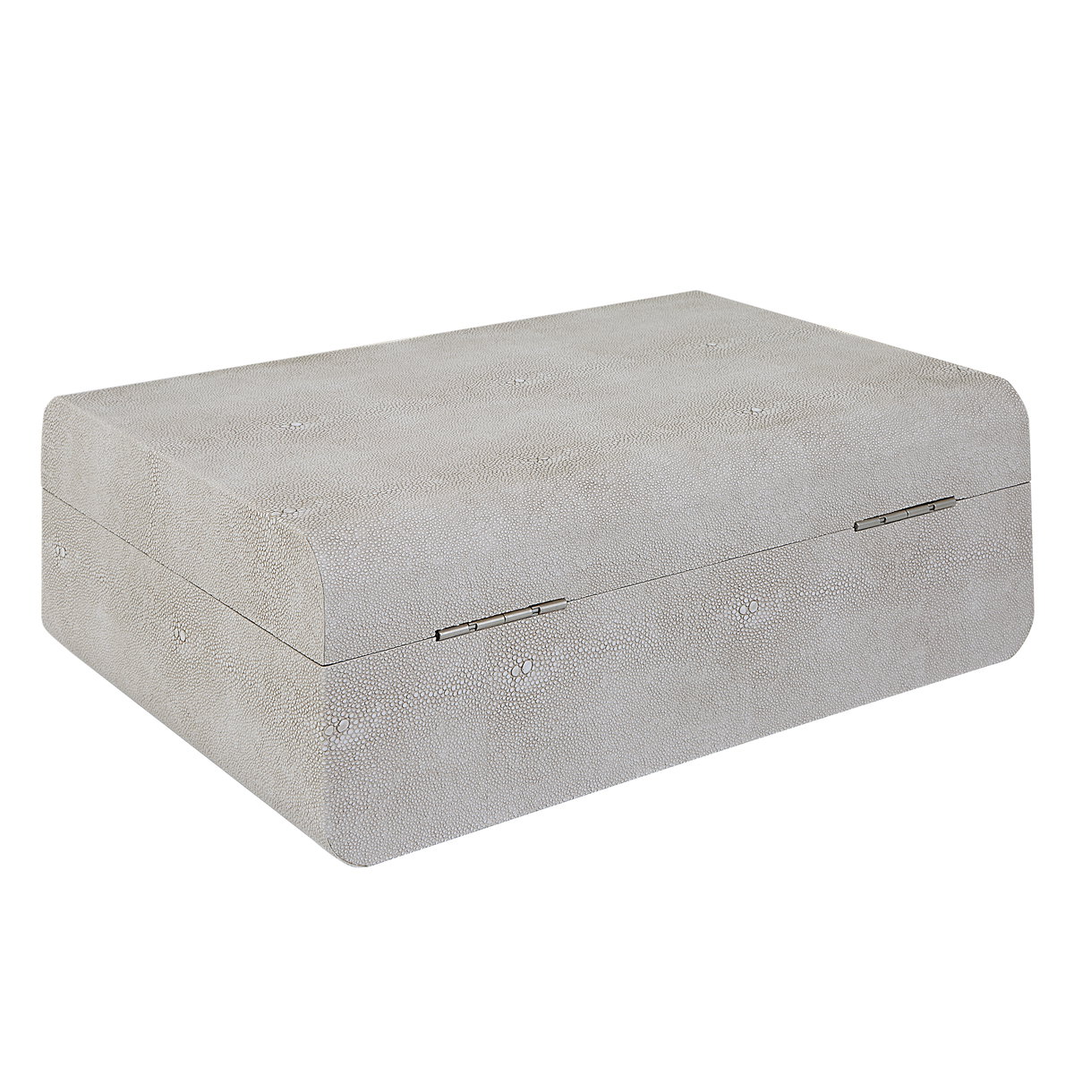Lalique White Shagreen Box, Boxe by Uttermost, 12.87" width x 4.5" height x 9" depth View 9