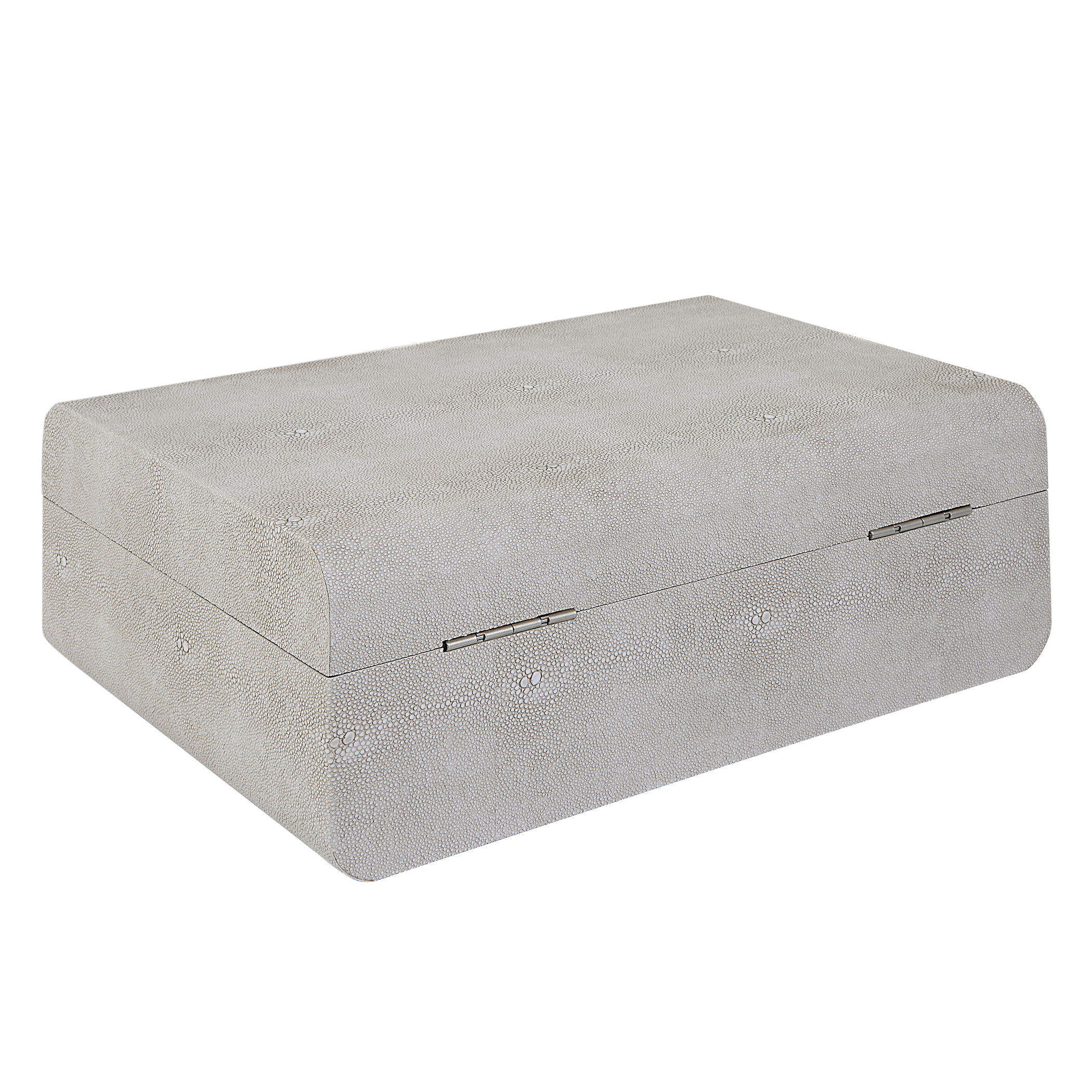 Lalique White Shagreen Box, Decorative by Uttermost, 12.87" width x 4.5" height x 9" depth View 9