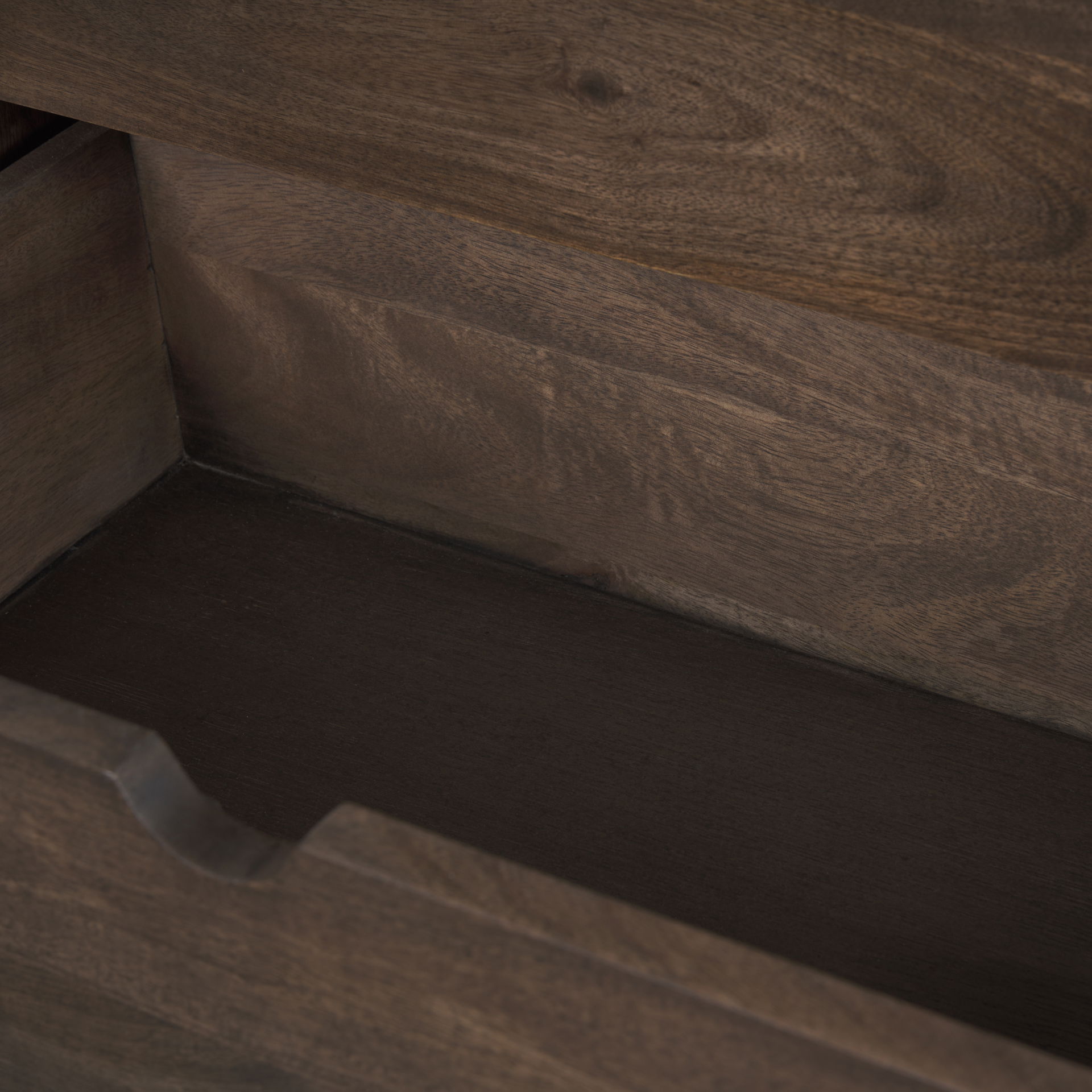 Wallen Solid Dark Brown Wood 3 Drawer Accent Cabinet, Cabinets & Chest by Mercana, 36" length x 18" width x 31" height View 10