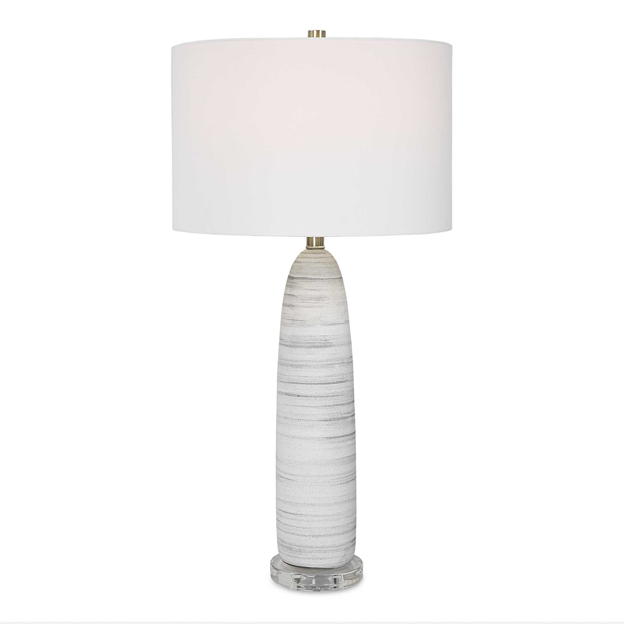 Levadia Matte White Table Lamp, by Uttermost, 15" width x 31.5" height x 15" depth View 1