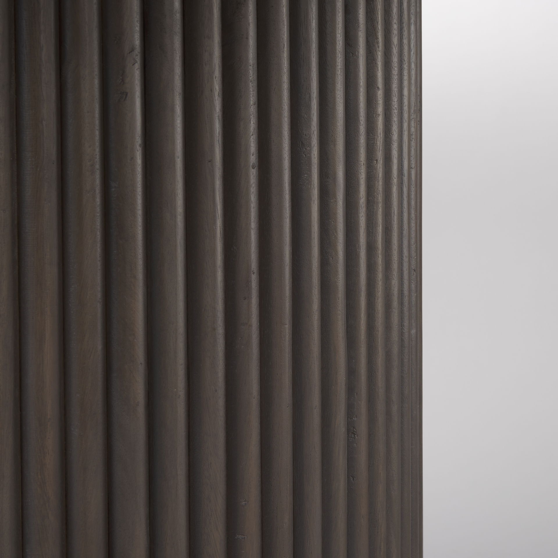 Terra 60L x 60W x 30H Dark Brown Wood Round Fluted Dining Table large image 