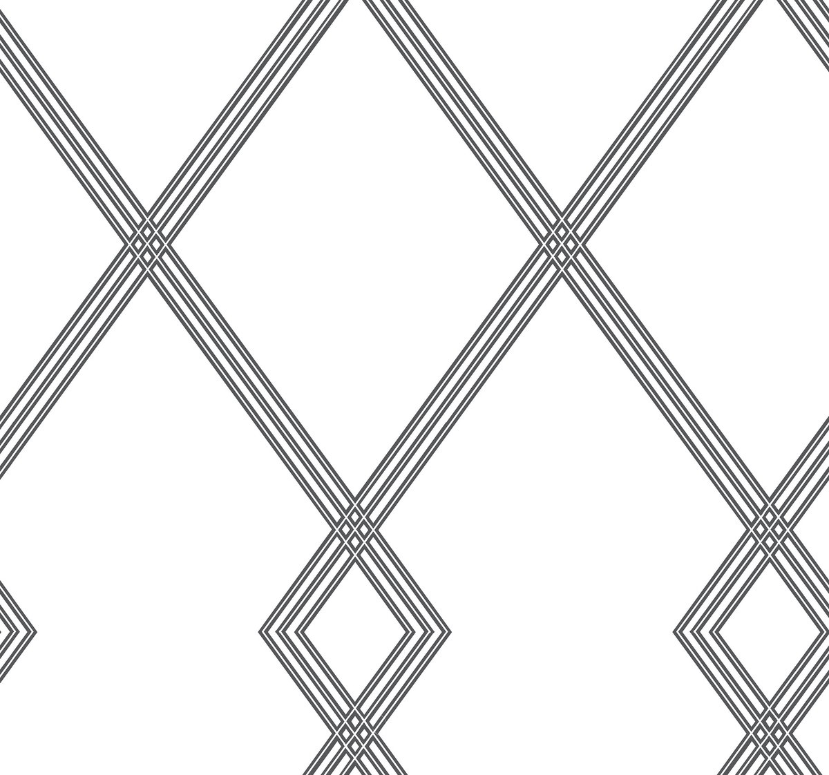 Ribbon Stripe Trellis White & Black Wallpaper, by York Wall, 27' length x 2'3" width x 0.02" depth