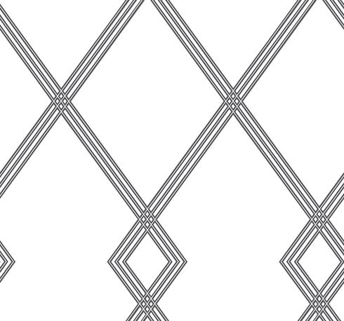 Ribbon Stripe Trellis White & Black Wallpaper