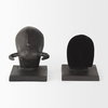 Tauro III (Set of 2) 10L x 5W Black Cast Aluminum Raging Bull Bookends, by Mercana, 9.5" length x 4.25" width x 5.75" height thumbnail 10