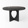 Liesl 54.L x 54.0W x 30.0H Black Wood with Circular Top Dining Table, by Mercana, 54" length x 54" width x 30" height thumbnail 7