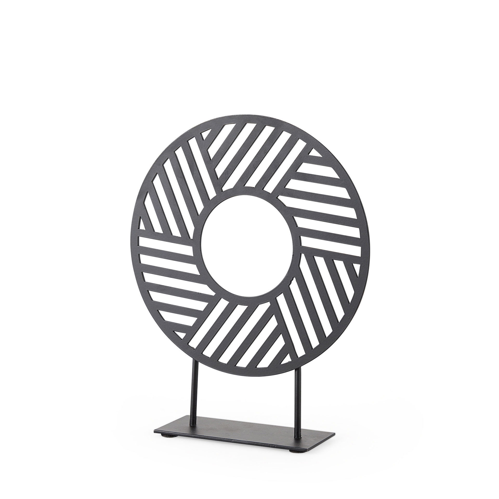 Micra  Matte Black Metal Decorative Object on a Stand, by Mercana, 9.06" length x 2.56" width x 10.91" height View 1