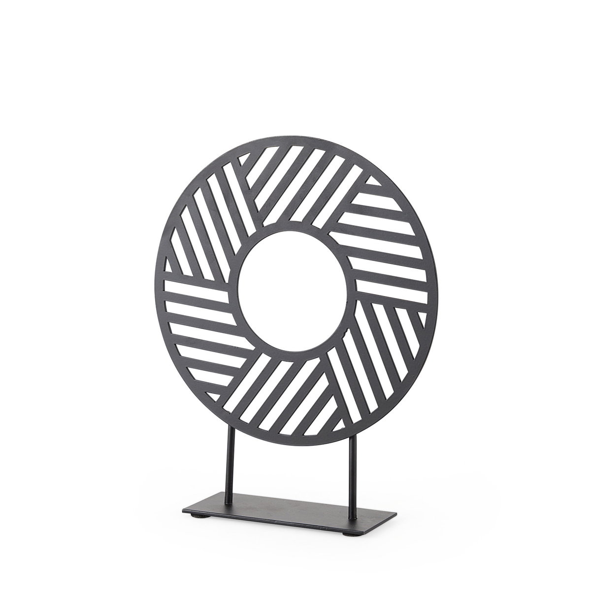 Micra  Matte Black Metal Decorative Object on a Stand, by Mercana, 9.06" length x 2.56" width x 10.91" height View 1
