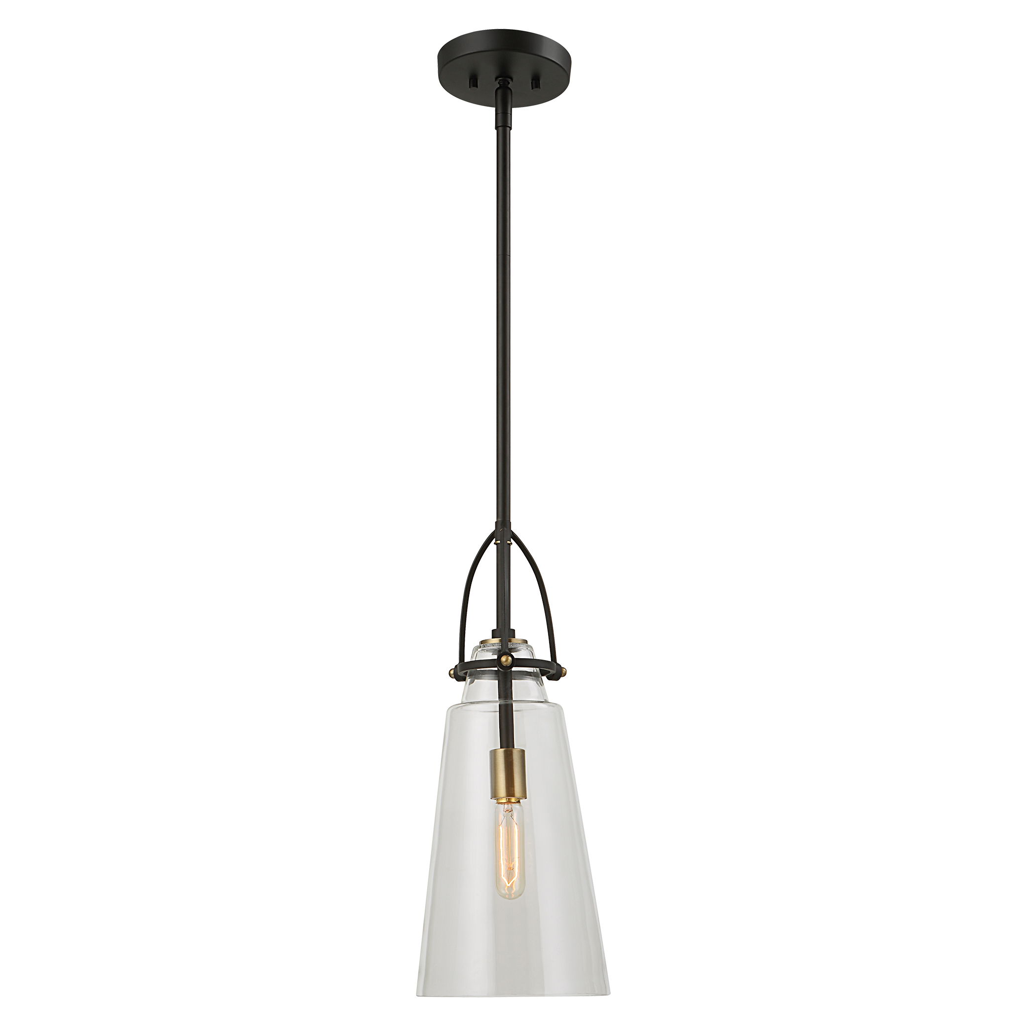 Saugus Industrial 1 Light Pendant, Ceiling Light by Uttermost, 8" width x 20" height x 8" diameter x 8" depth View 9