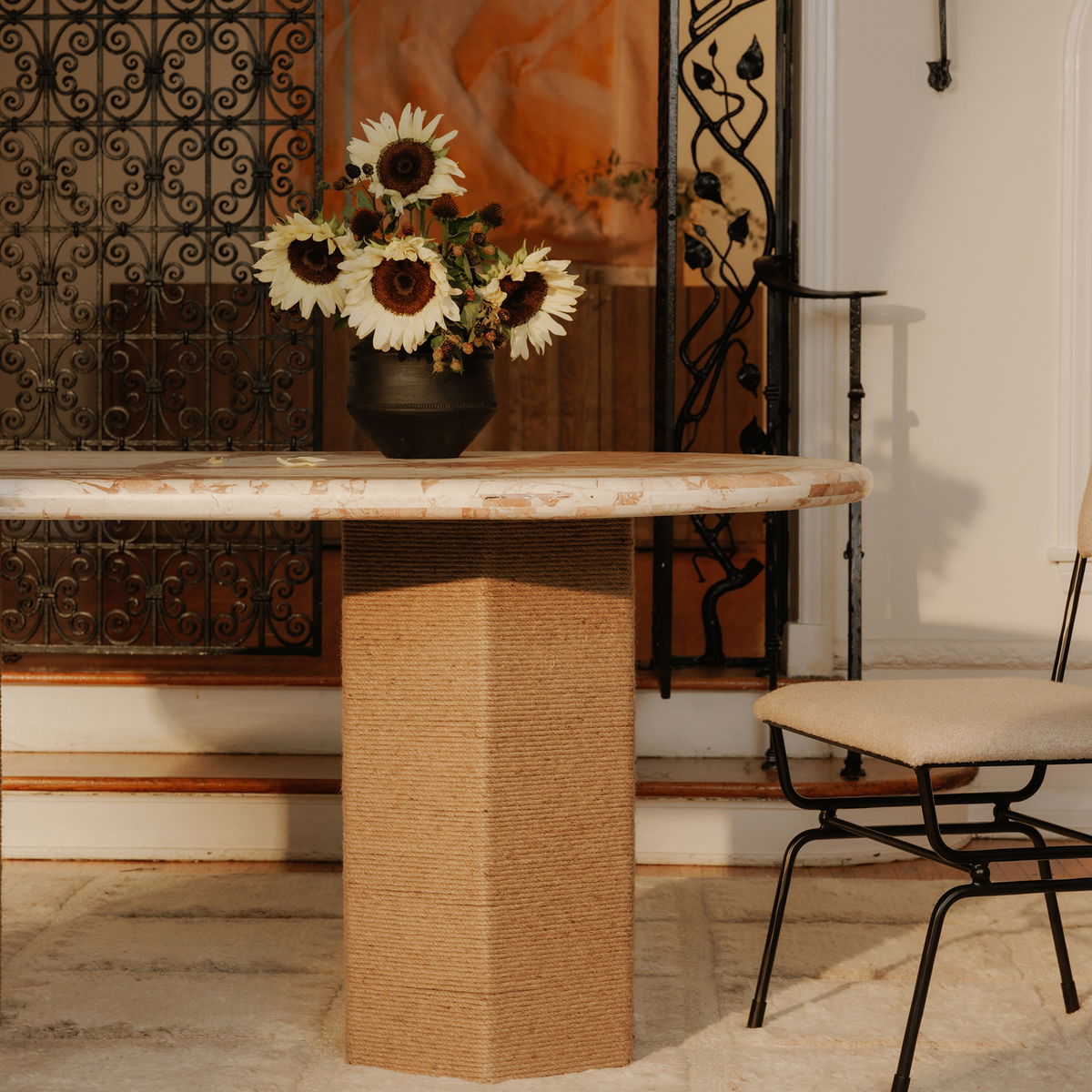 Sartoria Dining Table Breccia Marble, by Moe's Home, 72" width x 30" height x 40" depth View 8