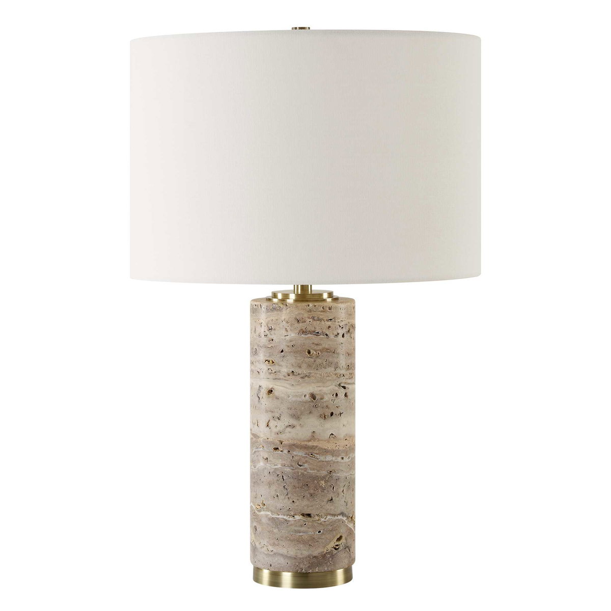 Cortado Travertine Table Lamp, by Uttermost, 15" width x 23.25" height x 15" depth View 5