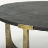 Atticus Black Wood and Antiqued Gold Metal Coffee Table, by Mercana, 34" length x 34" width x 16.25" height thumbnail 7