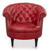 Bastian Armchair, New Rouge Leather, Seating by Sarreid, 33" length x 33" width x 31" height thumbnail 2