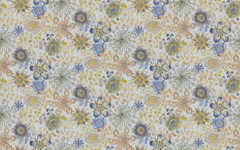 Magic Garden Blue & Green Wallpaper