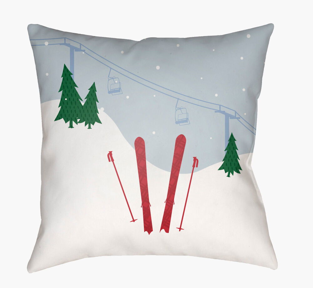 Set Of Skis Accent Pillow, Decorative Pillow by Surya, 18" length x 18" width
