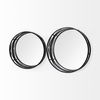 Piers (Set of 2) Black Metal Mirrored Round Trays thumbnail 6